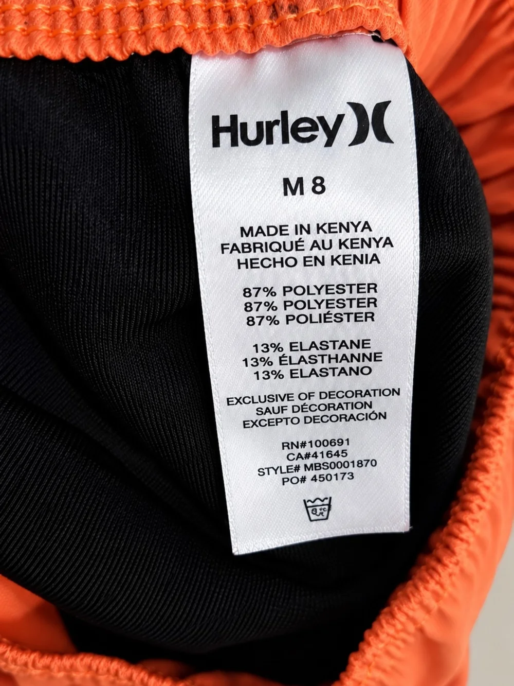 Hurley Men's Bright Orange Cargo Shorts • M8